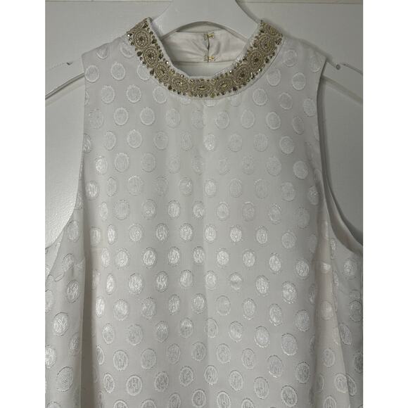 Lilly Pulitzer Brandi Shift Dress Resort White Size 10 NWT Collar Bead Glam Chic - Picture 4 of 16